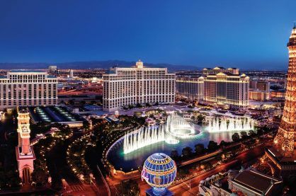 Las Vegas strip, home to some of the best hot spots for celebs